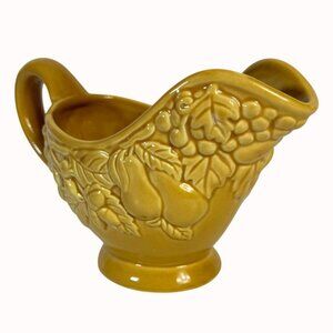 Zrike Everyday Gravy Boat by Jane Adams VTG Harvest Gold Embossed Bountiful Fall